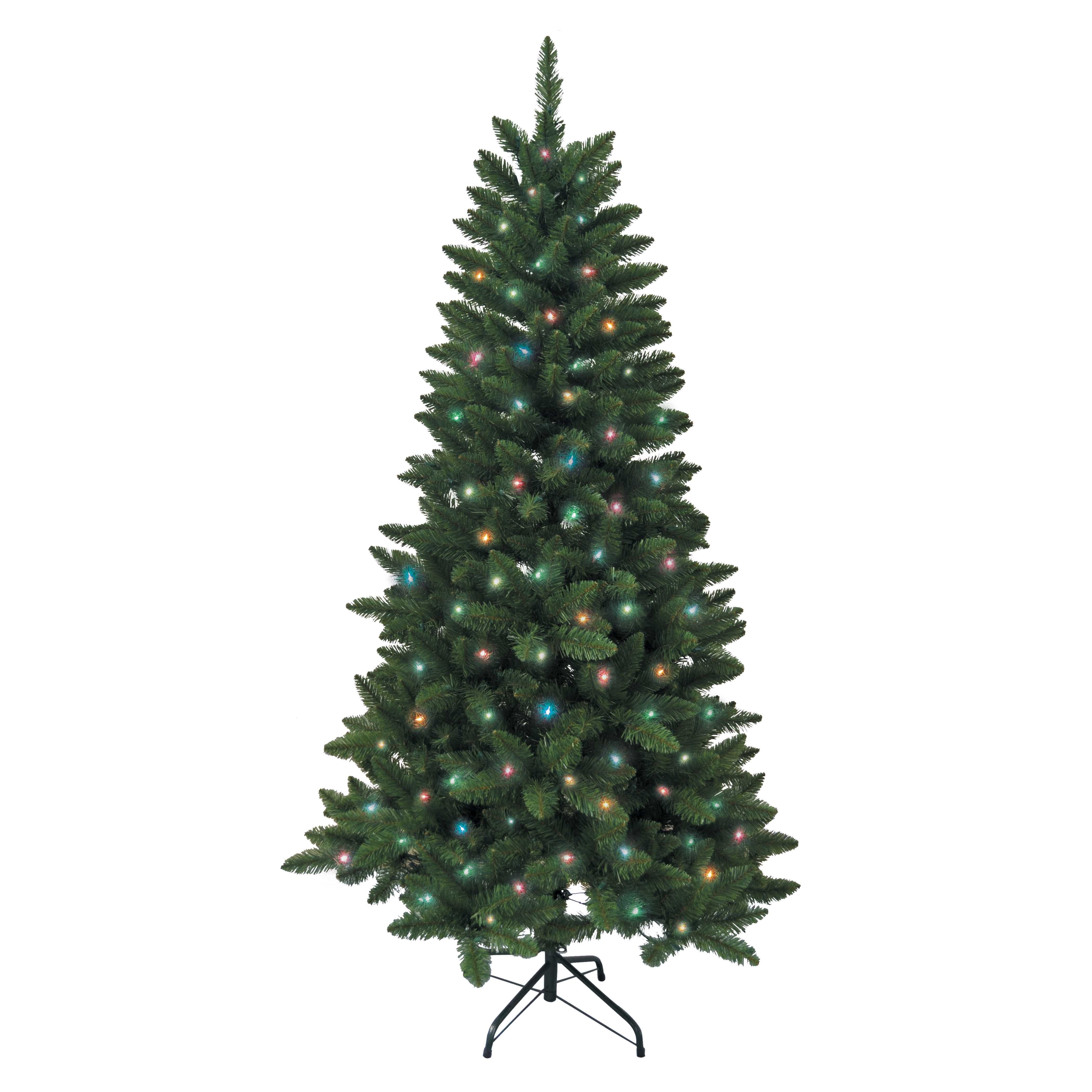 Kurt Adler 6-Foot Pre-Lit Green Pine Tree with Multicolored Lights