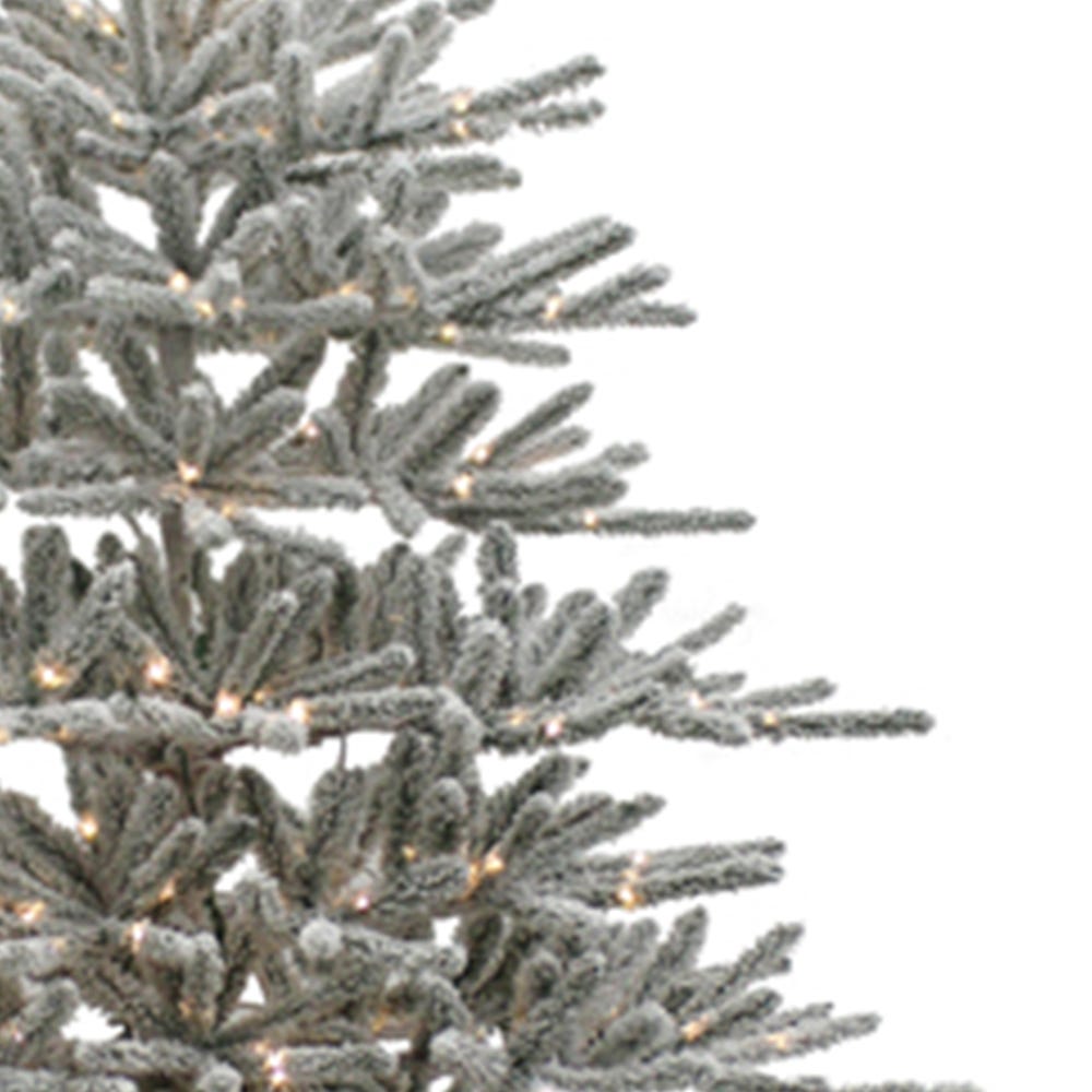 Kurt Adler 7-Foot Pre-Lit Warm White LED Vail Flocked Pine Tree