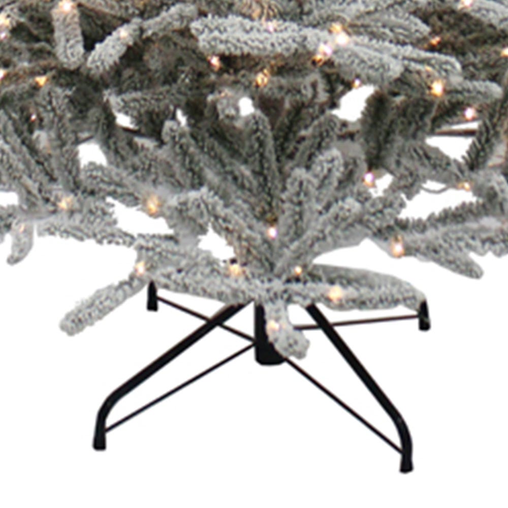 Kurt Adler 7-Foot Pre-Lit Warm White LED Vail Flocked Pine Tree