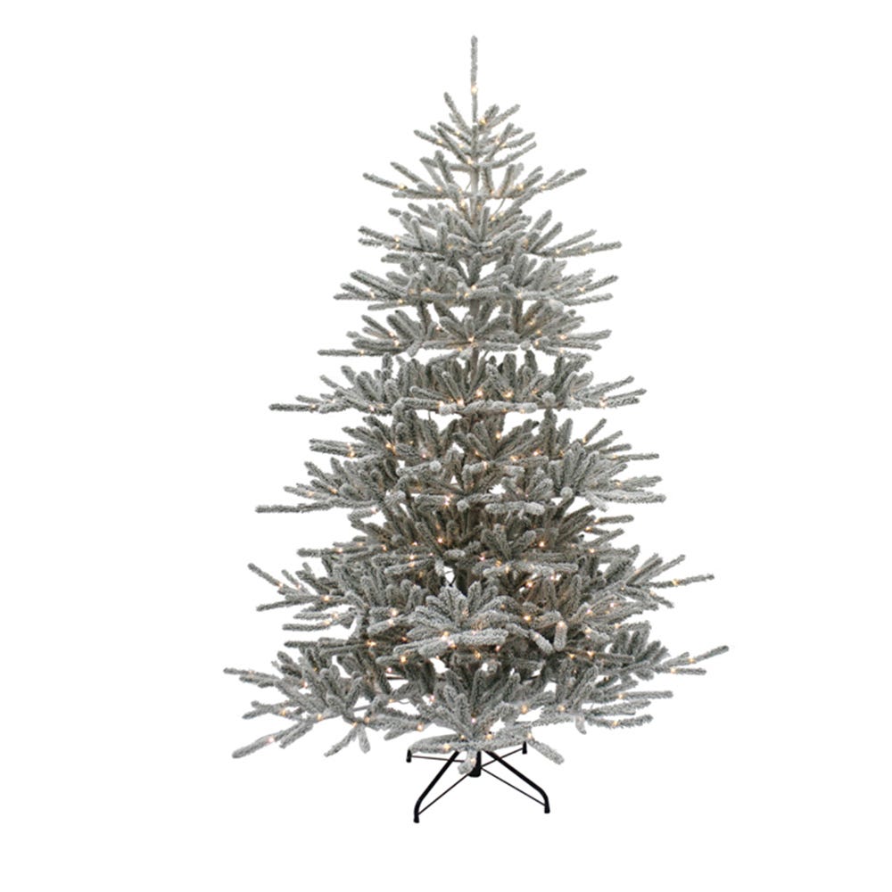 Kurt Adler 7-Foot Pre-Lit Warm White LED Vail Flocked Pine Tree