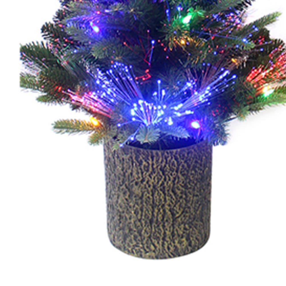 Kurt Adler 32-Inch Northern Light Pot Tree with Fiber-Optics and Multi-Color LED Lights
