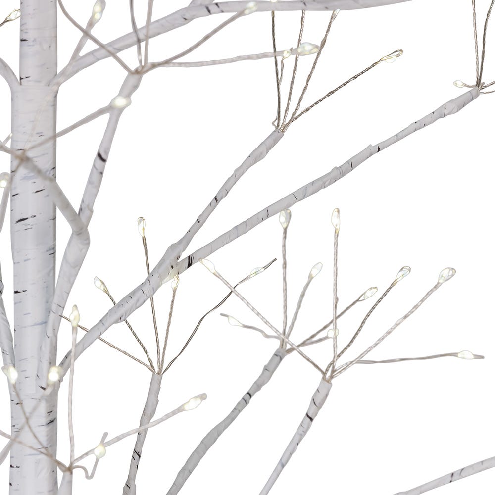 Kurt Adler 3-Foot White Birch Tree with Warm White LED 8 Function Lights