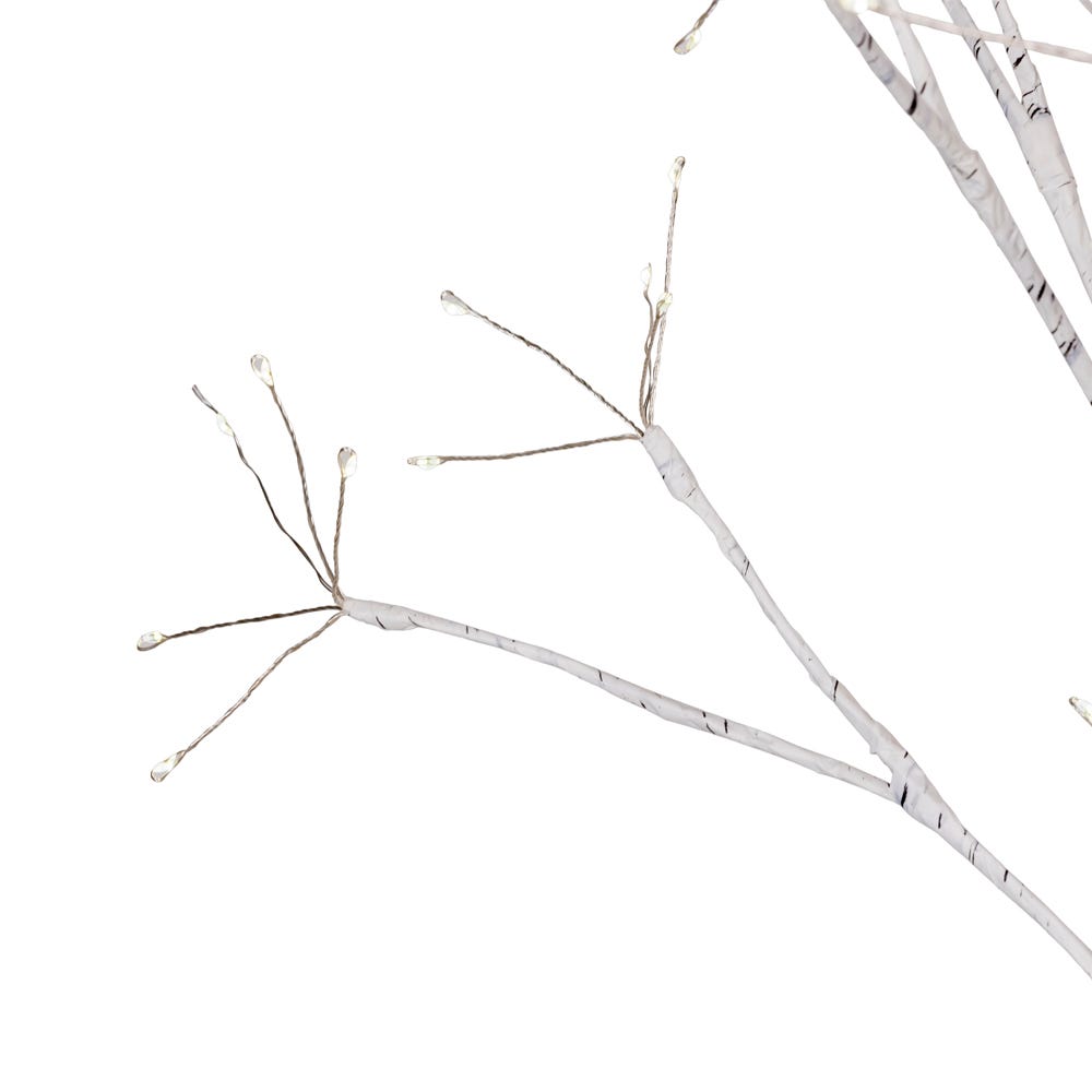 Kurt Adler 4-Foot White Birch Tree with Warm White LED 8 Function Lights