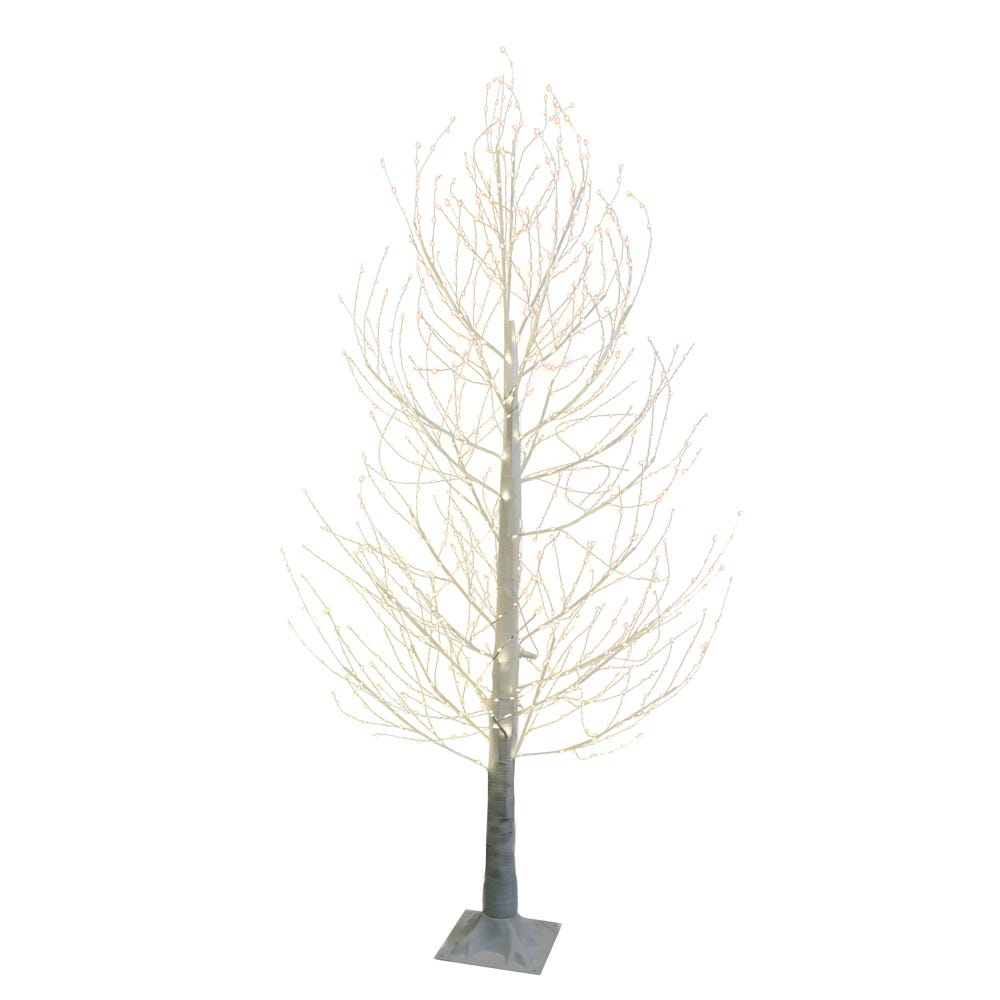 Kurt Adler 6-Foot Winter White Twig Tree with 1300 Warm White Fairy LED Lights