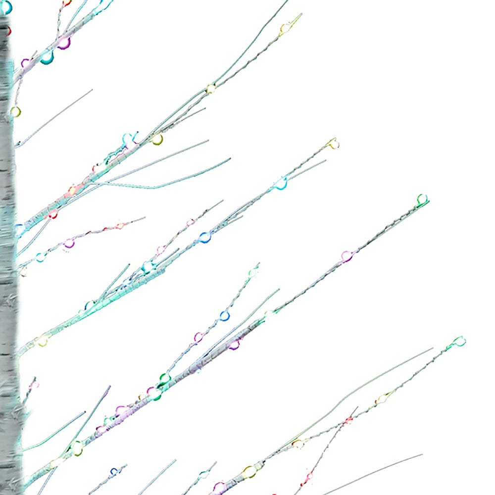 Kurt Adler 4-Foot Pre-Lit RGB Fairy LED White Birch Tree