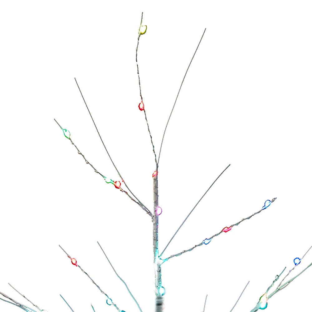 Kurt Adler 4-Foot Pre-Lit RGB Fairy LED White Birch Tree