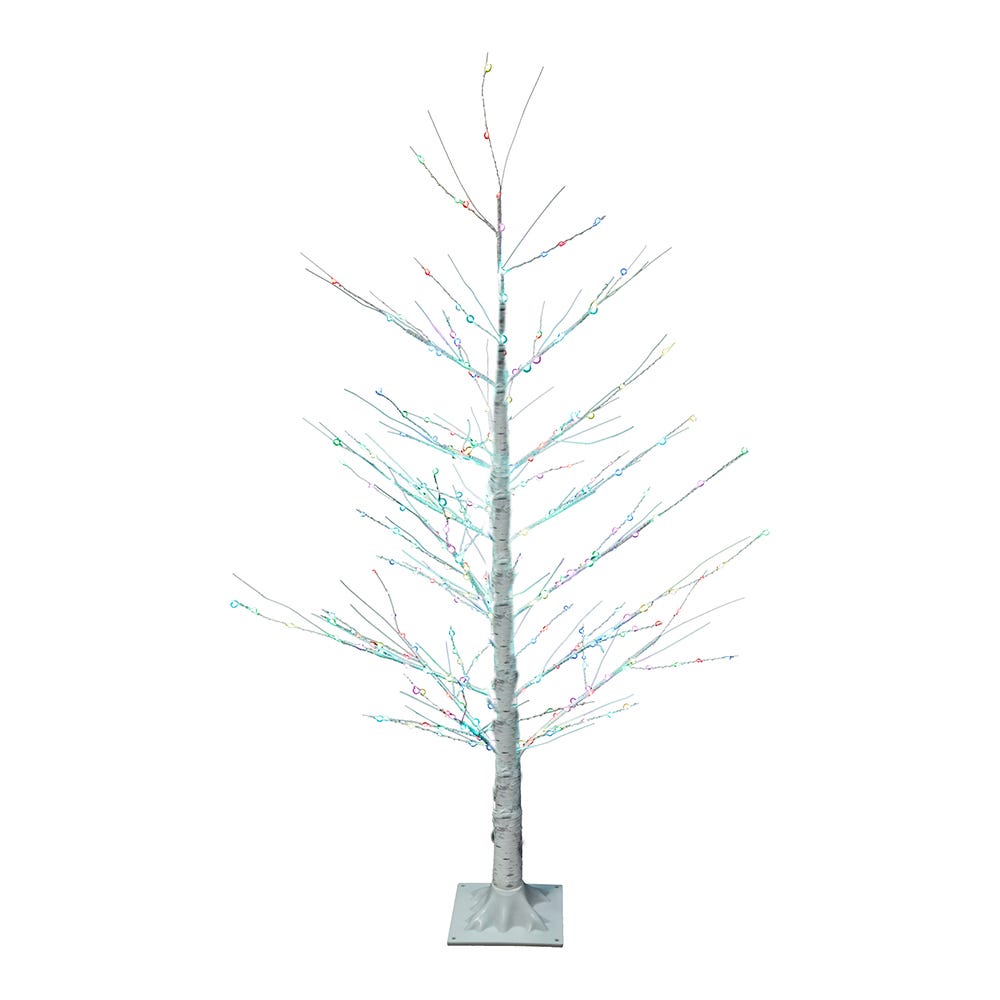 Kurt Adler 4-Foot Pre-Lit RGB Fairy LED White Birch Tree