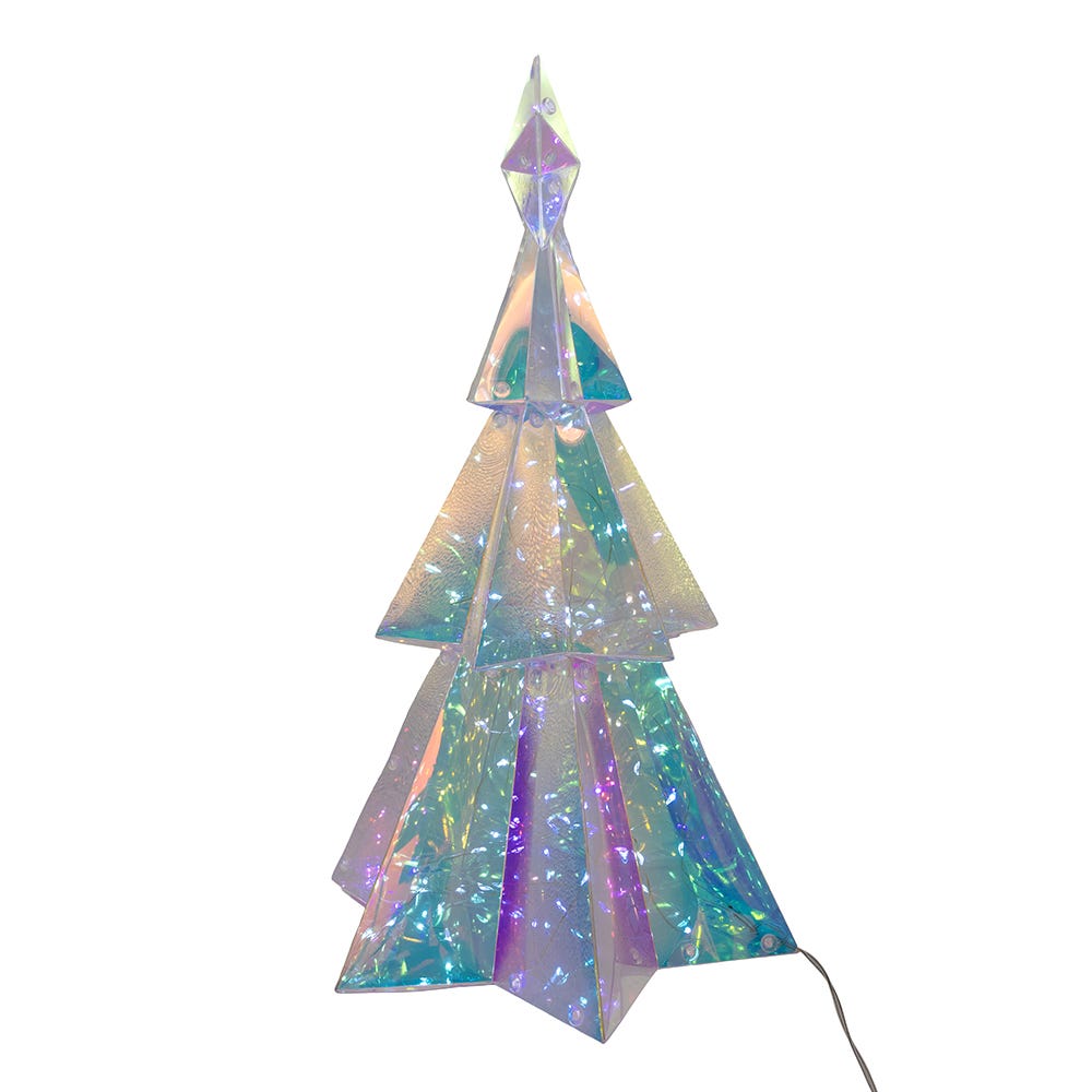 Kurt Adler 15-Inch Battery-Operated Lighted Magical Iridescence Holographic Tabletop Christmas Tree