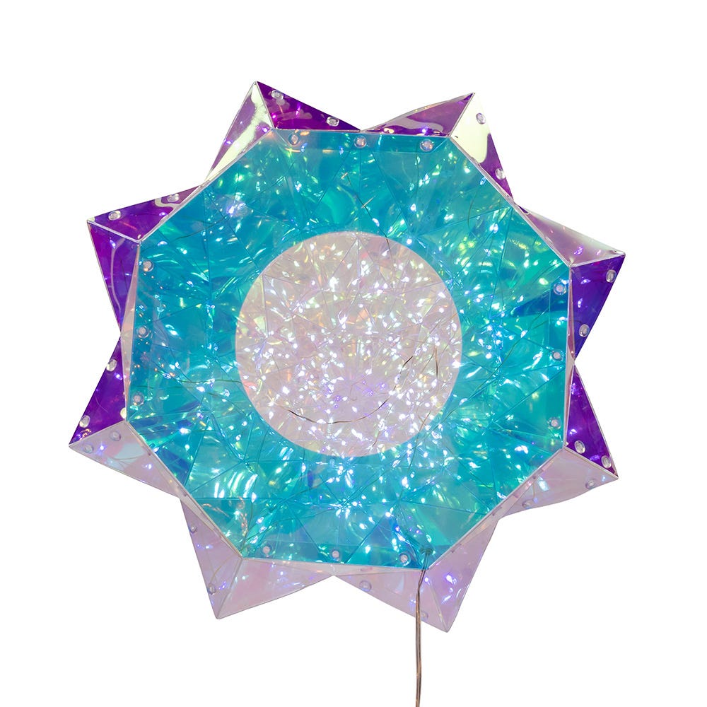 Kurt Adler 20-Inch Pre-Lit Multifunction 200 Cool White Fairy LED Holographic Christmas Tree