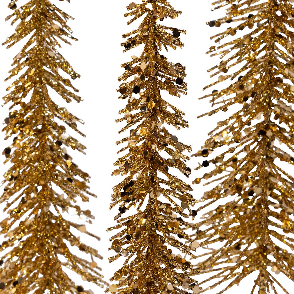 Kurt Adler Gold Glittered Miniature Tree Set