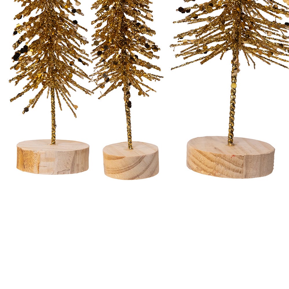 Kurt Adler Gold Glittered Miniature Tree Set