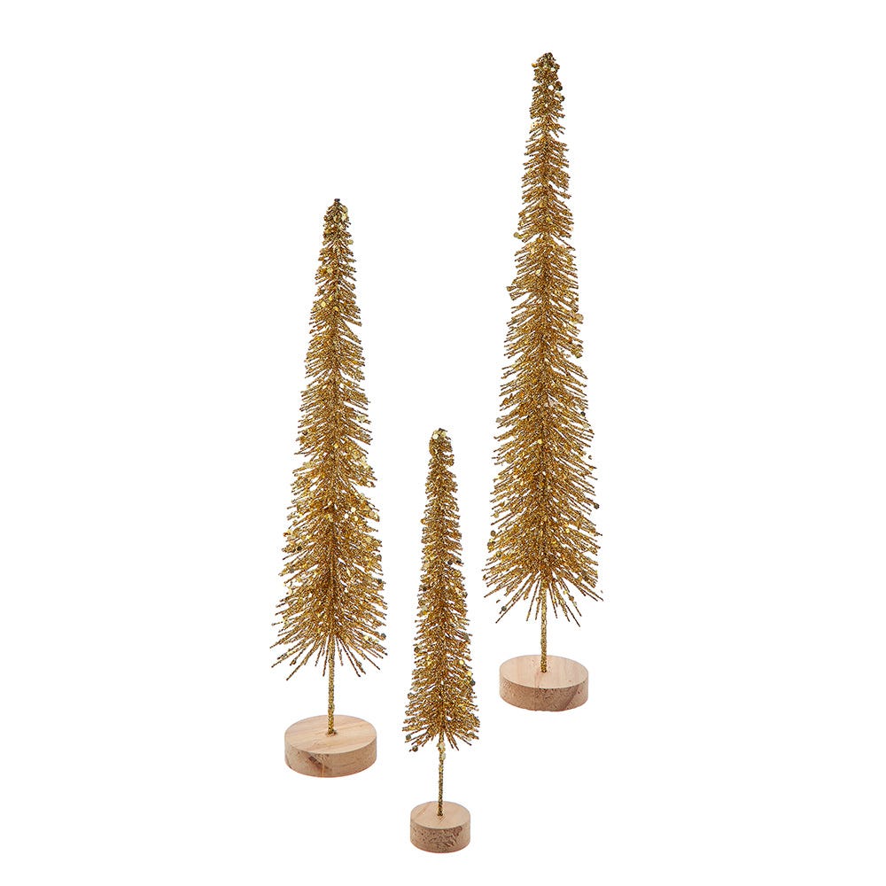 Kurt Adler Gold Glittered Miniature Tree Set