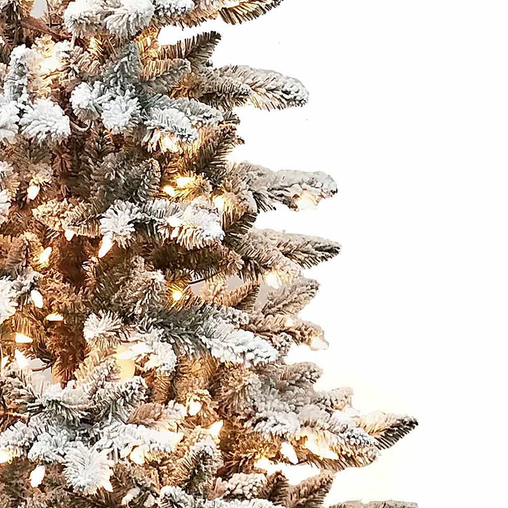 Kurt Adler 5-Foot Pre-Lit Clear Incandescent Snow Pine Tree