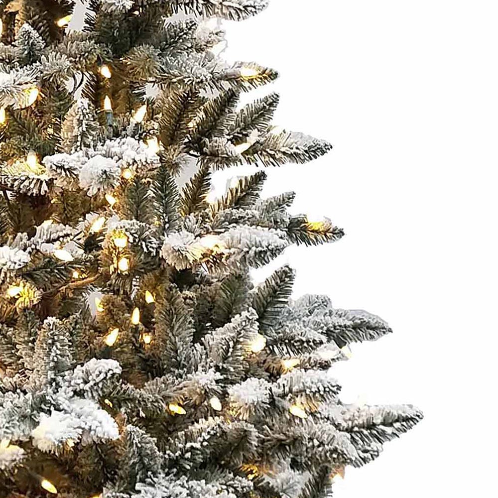 Kurt Adler 6-Foot Pre-Lit Warm White LED Snow Pine Tree