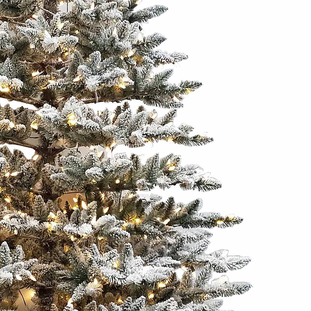 Kurt Adler 9-Foot Pre-Lit Warm White LED Snow Pine Tree