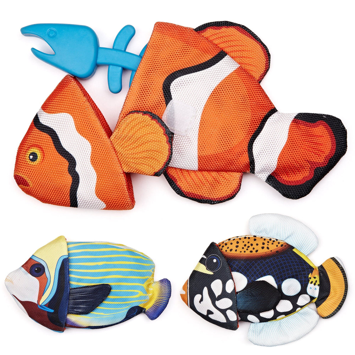 Dogline Tropical Crinkle with Bone Inside Fish Dog Toys