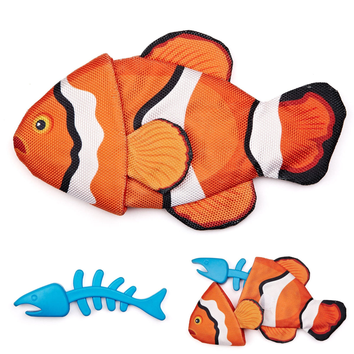 Dogline Tropical Crinkle with Bone Inside Fish Dog Toys