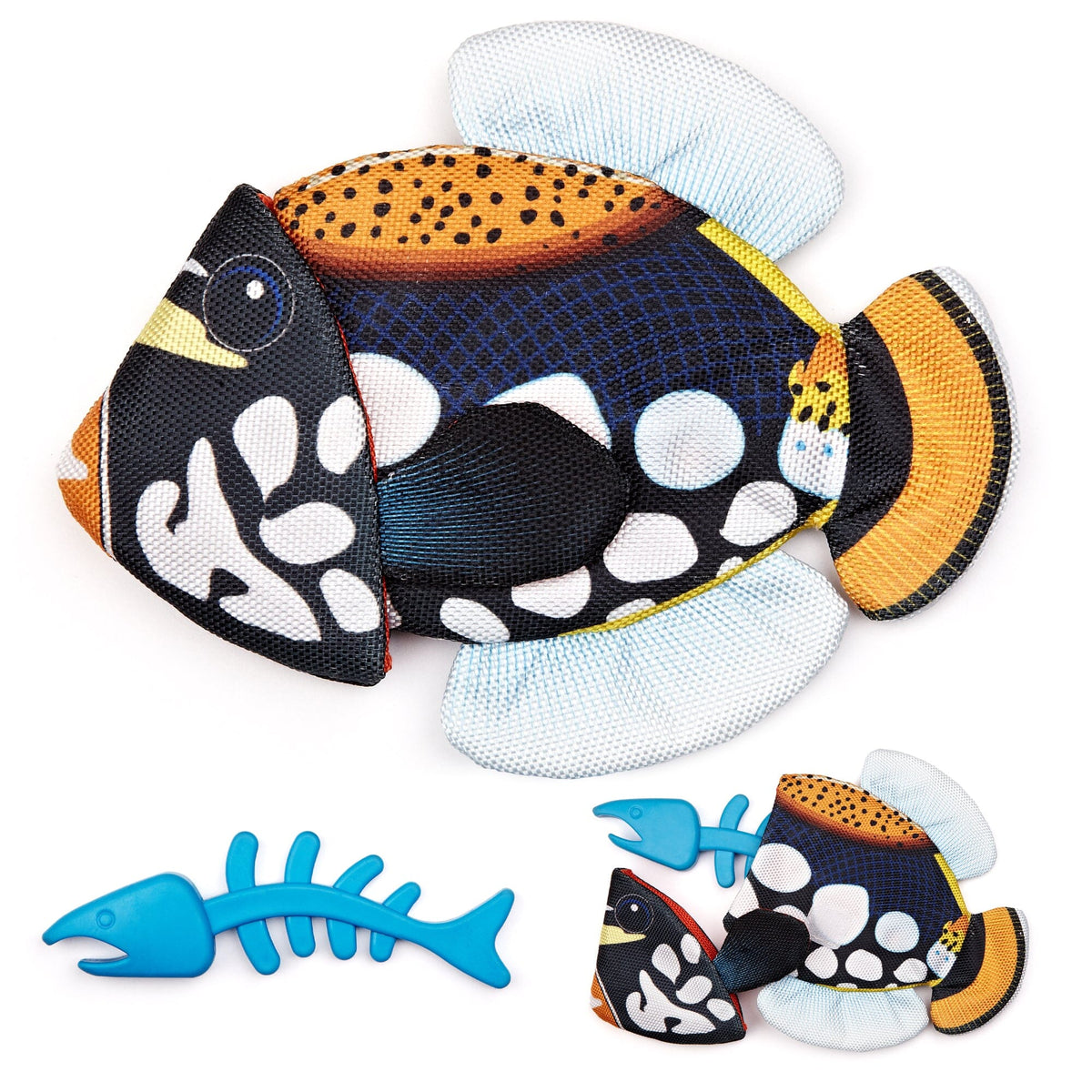 Dogline Tropical Crinkle with Bone Inside Fish Dog Toys