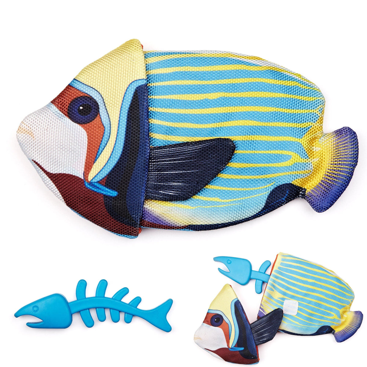 Dogline Tropical Crinkle with Bone Inside Fish Dog Toys