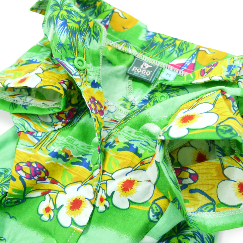 DOGO Green Tropical Island Dog Shirt
