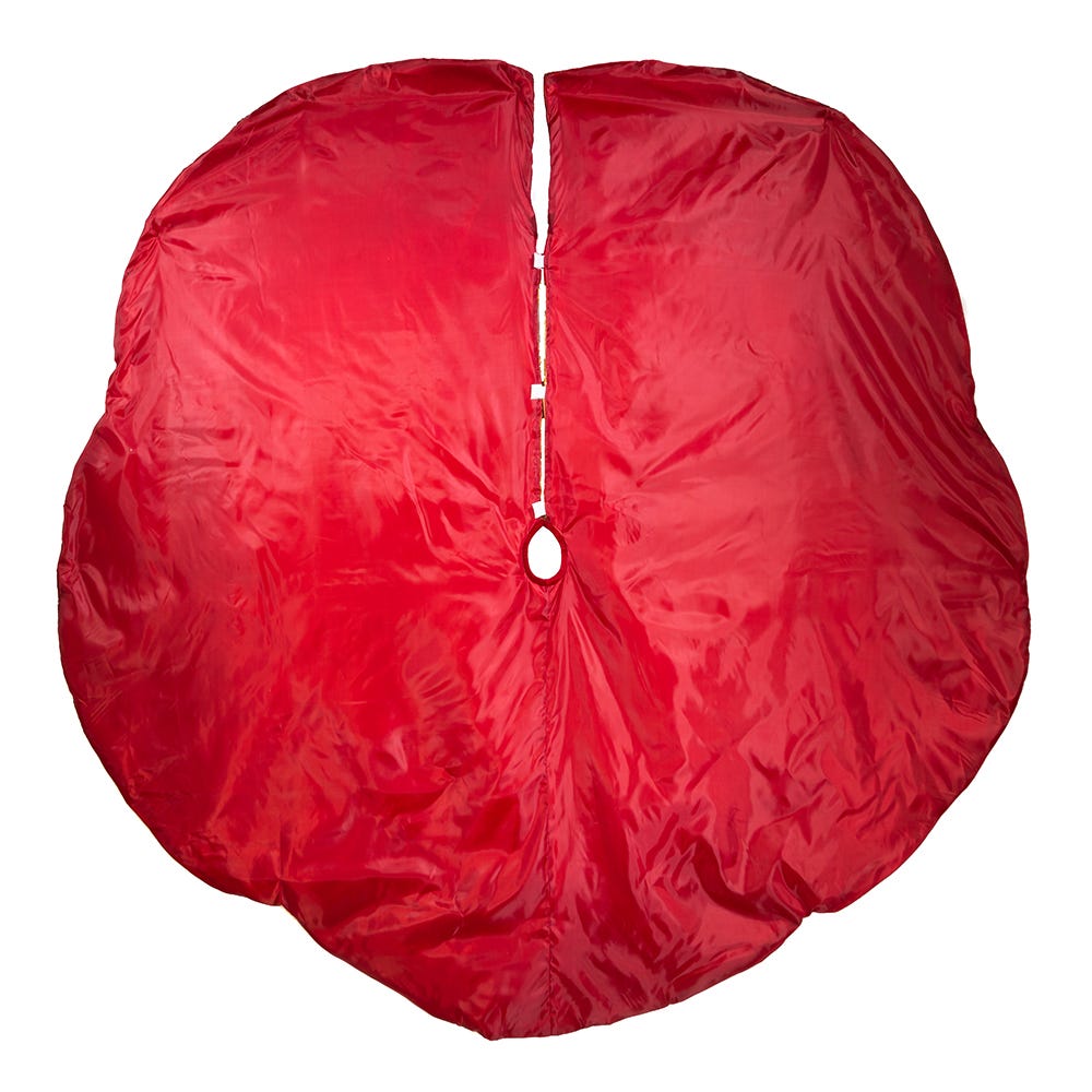 Kurt Adler 72-Inch Red and Gold Criss-Cross Scallop Treeskirt