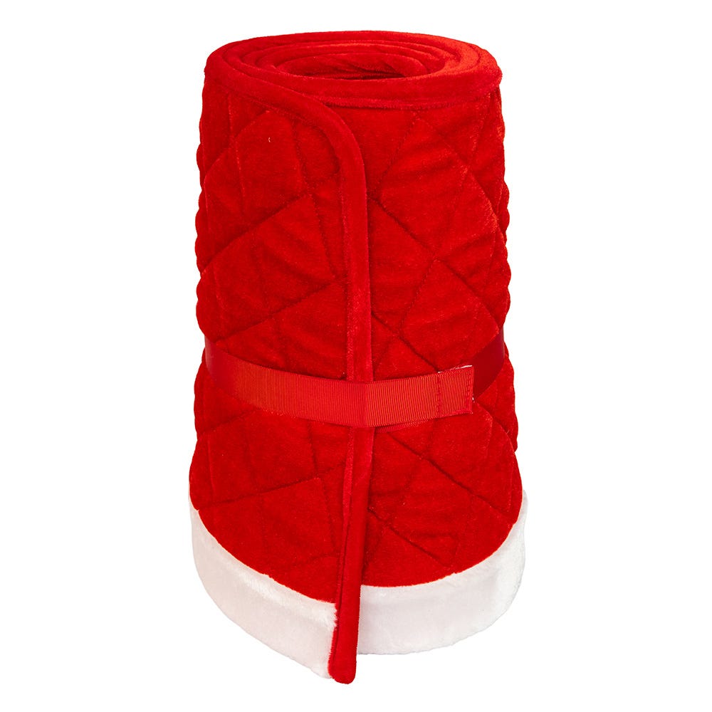 Kurt Adler 12 by 28-Inch Quilted Red Velvet Tree Collar