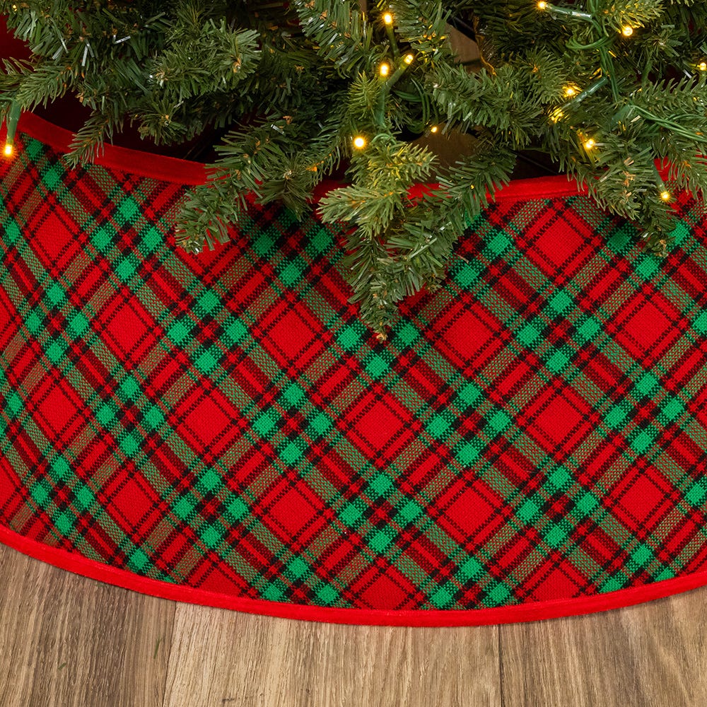Kurt Adler 10 by 24" Plaid Tree Collar