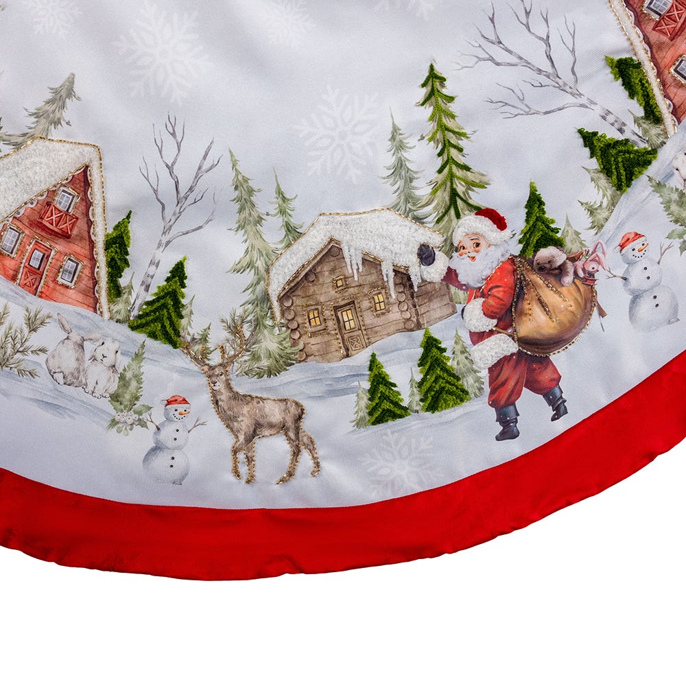 Kurt Adler 48-Inch Velvet Beaded Embroidered Tree Skirt