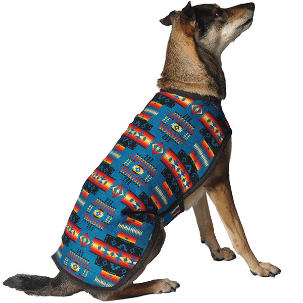 Chilly Dog Turquoise Southwest Blanket Dog Coat