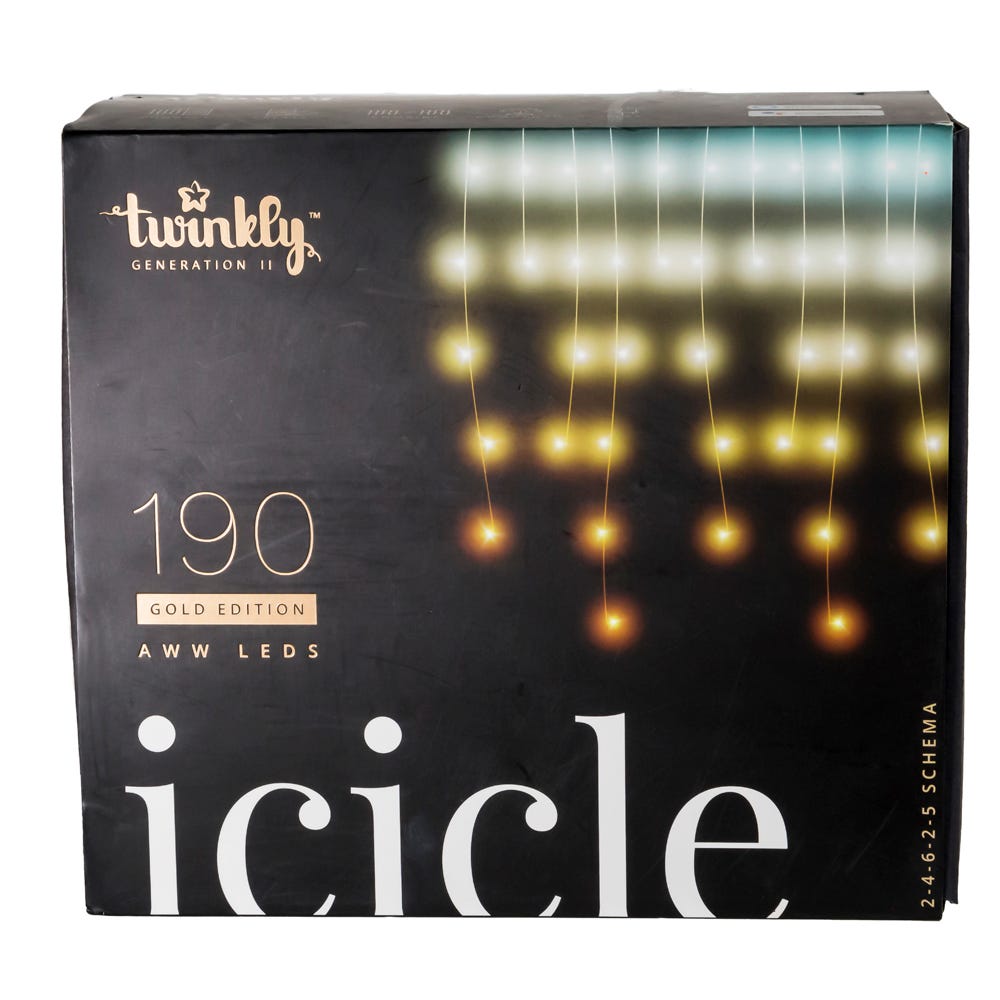 Kurt Adler Twinkly 190-Light Aww Led Icicle Light Set