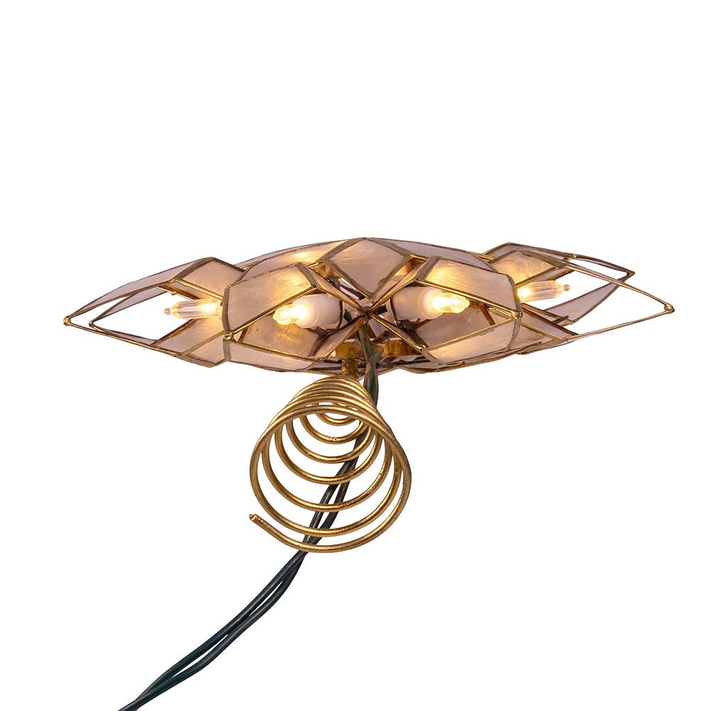 Kurt Adler 10-Light LED Capiz Clear Star Tree Topper