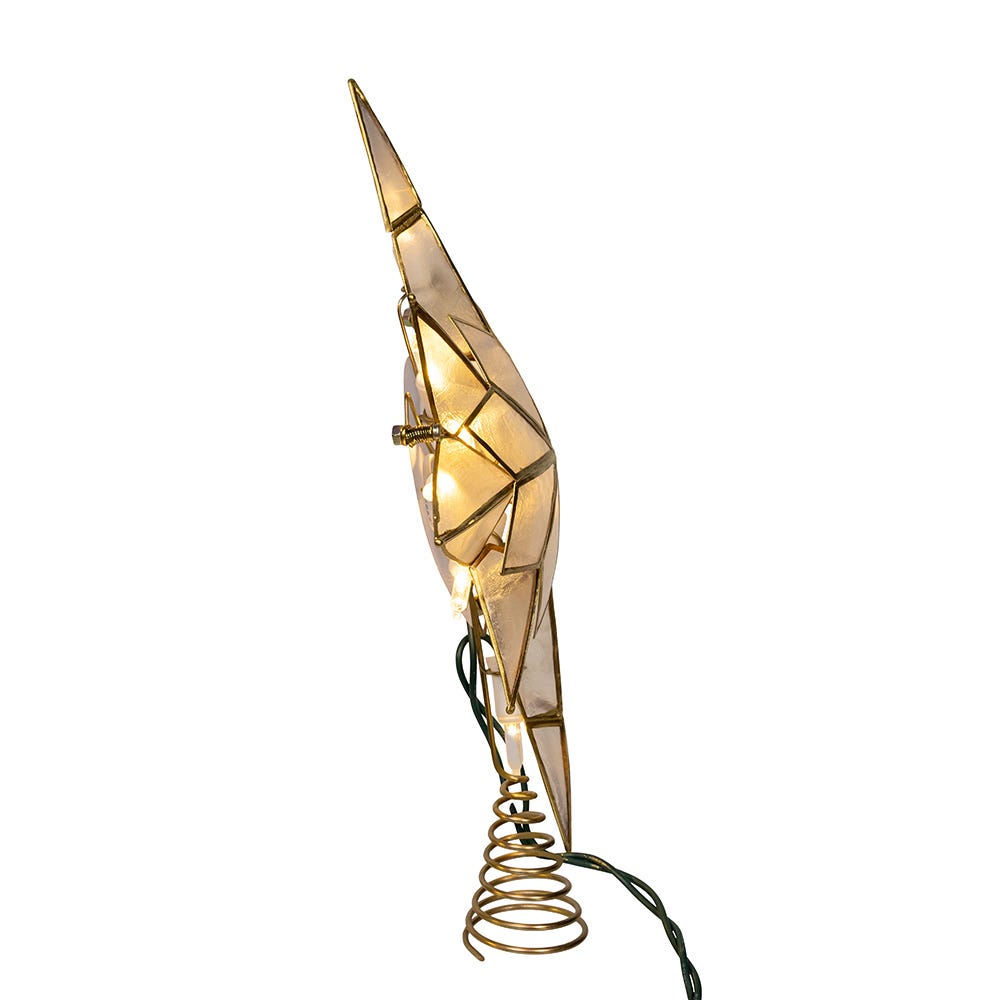 Kurt Adler 10-Light LED Capiz Star Tree Topper
