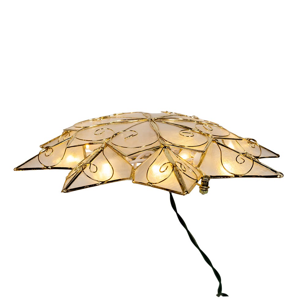 Kurt Adler 10-Light LED Capiz with Scroll Accents Star Tree Topper