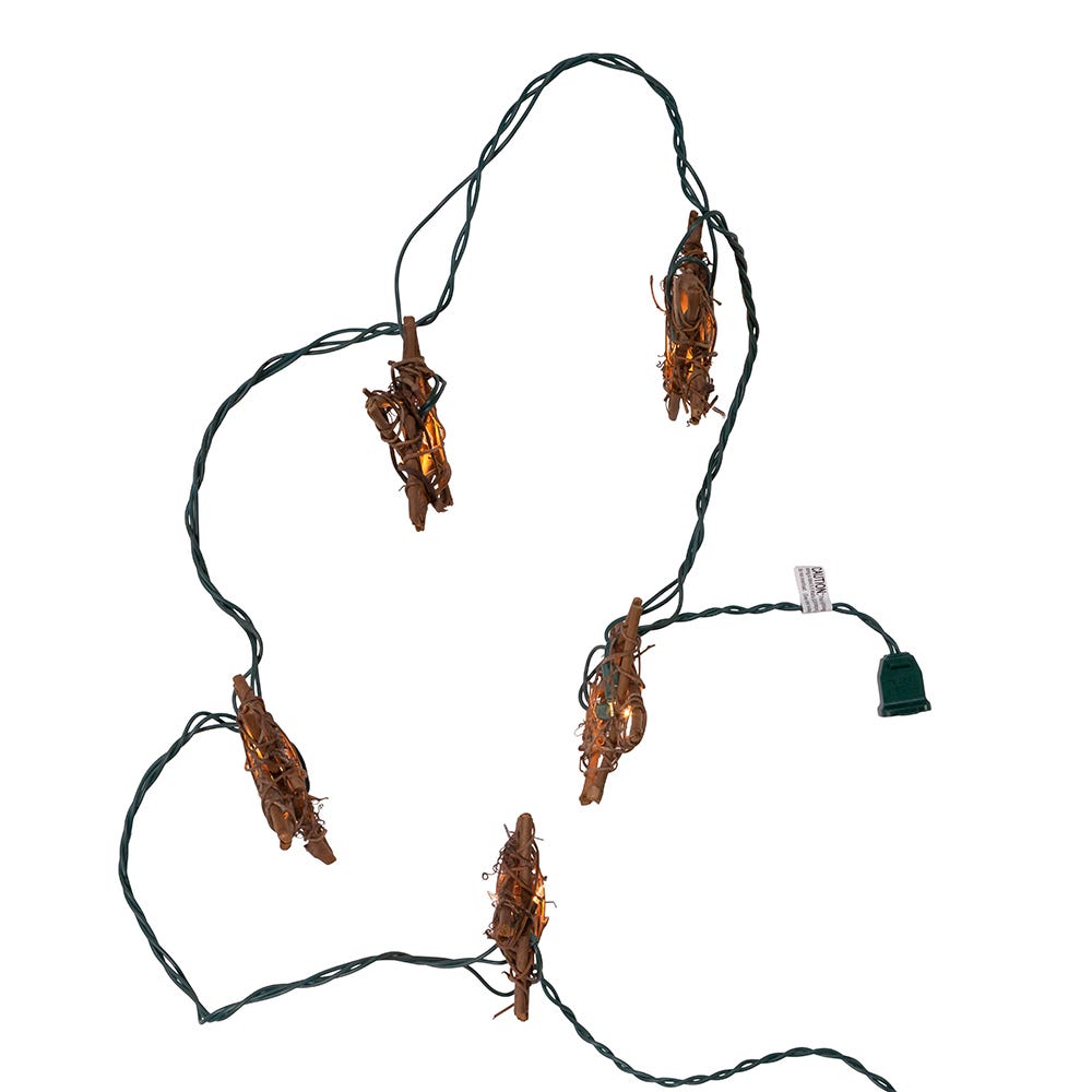 Kurt Adler 10-Light Rattan Natural Star Light Set