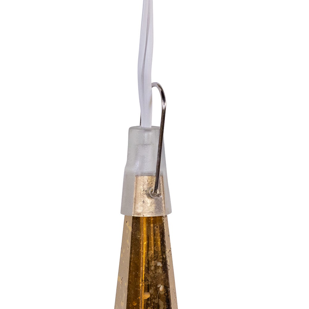 Kurt Adler 24-Inch 4-Light Warm White LED Gold Crackle Moravian Star Tree Topper