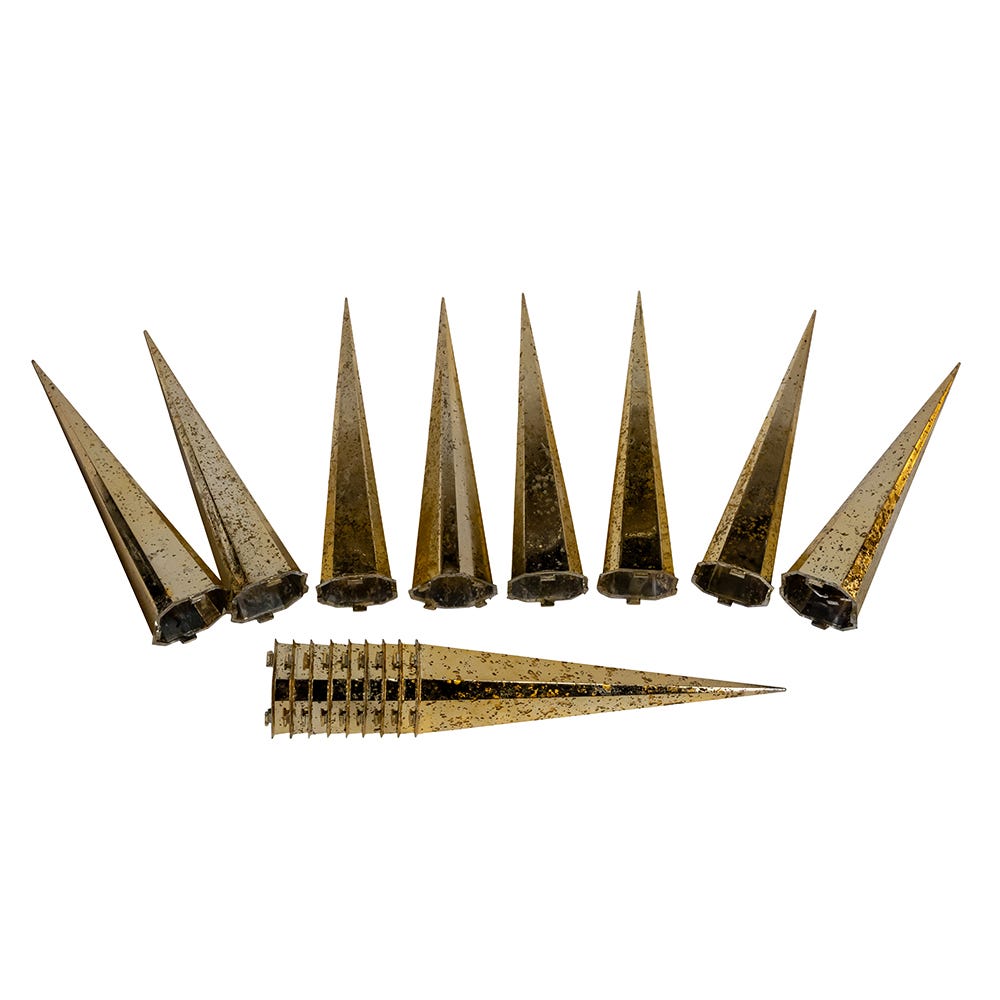 Kurt Adler 24-Inch 4-Light Warm White LED Gold Crackle Moravian Star Tree Topper