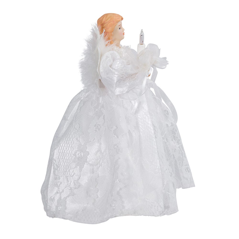 Kurt Adler 10-Light 9-Inch White Angel Treetop