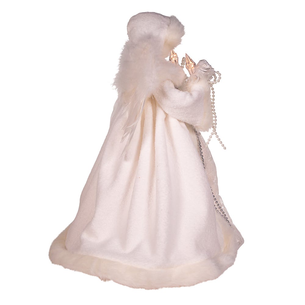 Kurt Adler UL 10-Light 14-Inch White Angel Tree Topper