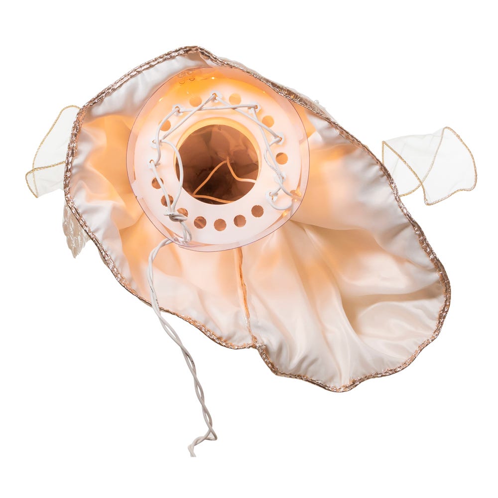 Kurt Adler 16-Inch White/Rose Gold Black Angel Tree Topper