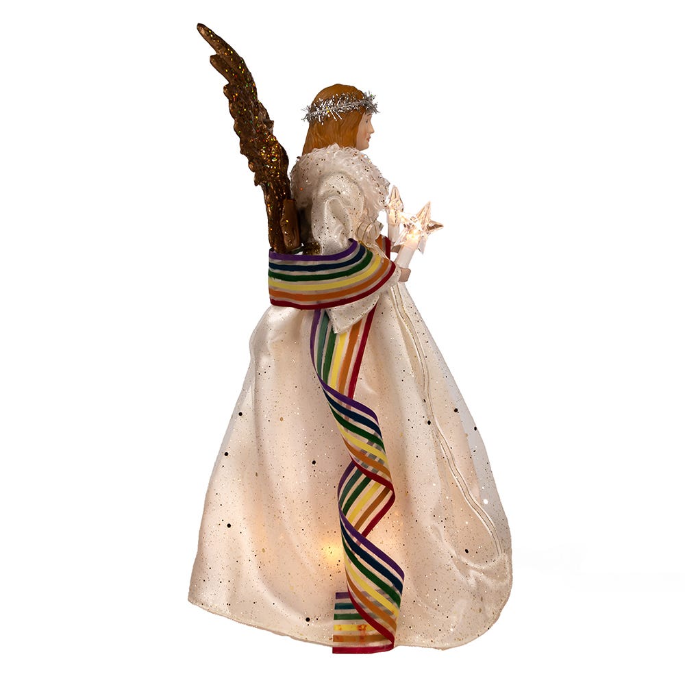 Kurt Adler 14-Inch 10-Light Pride Angel Tree Topper