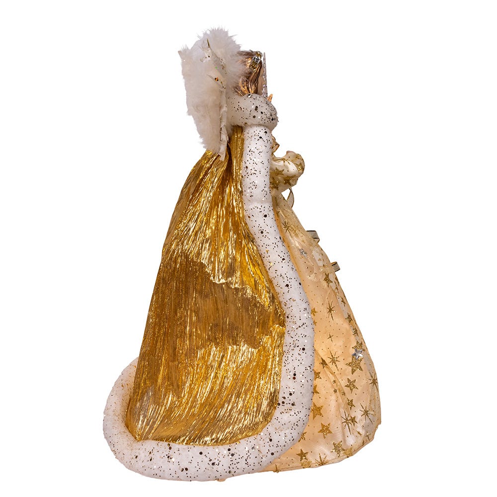 Kurt Adler 16-Inch UL 10-Light Celestial Angel Tree Topper