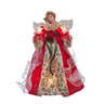 Kurt Adler 14-Inch UL 10-Light Red and Green Angel Tree Topper