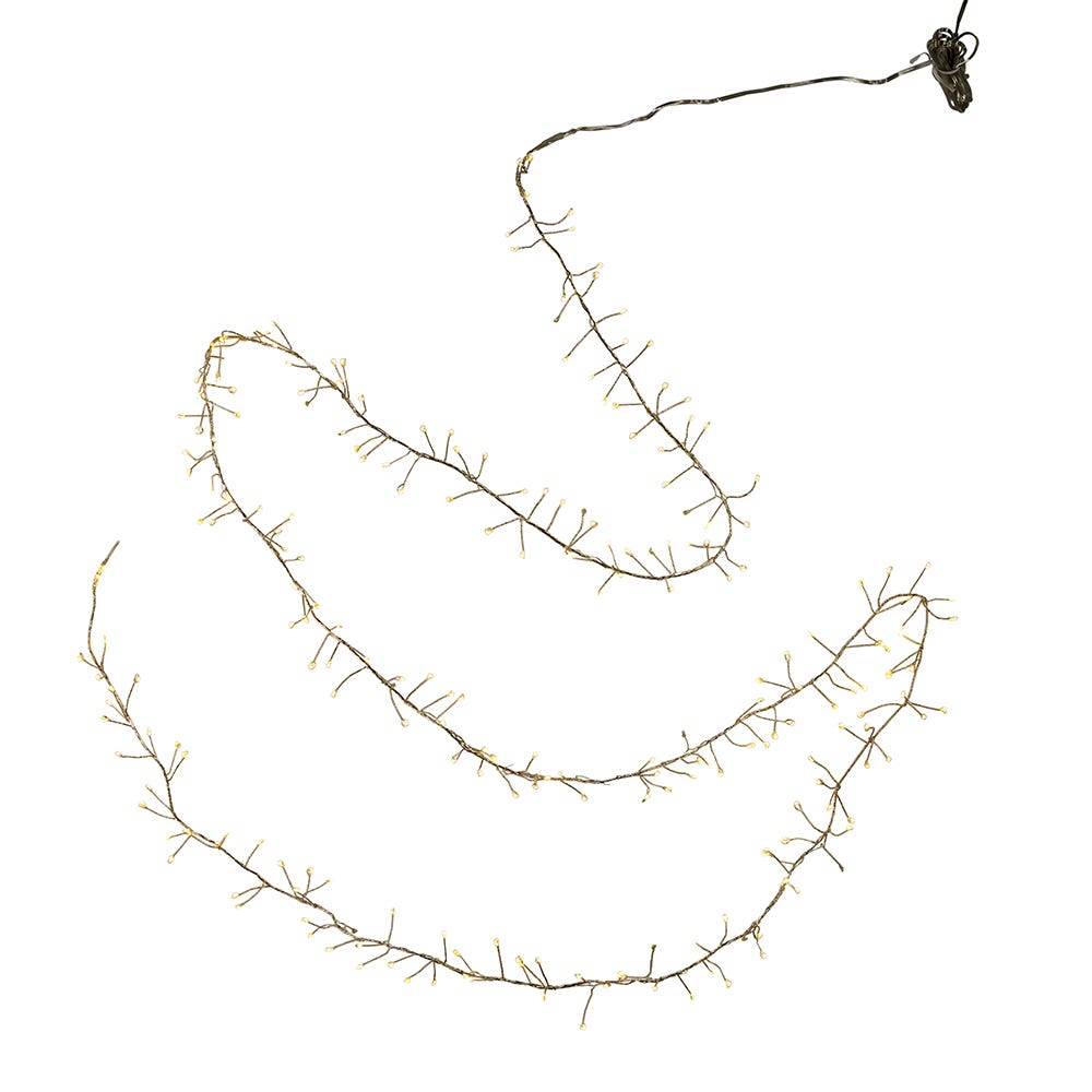 Kurt Adler 240-Light 8-Feet Warm White LED Twinkle Cluster Fairy Light Set