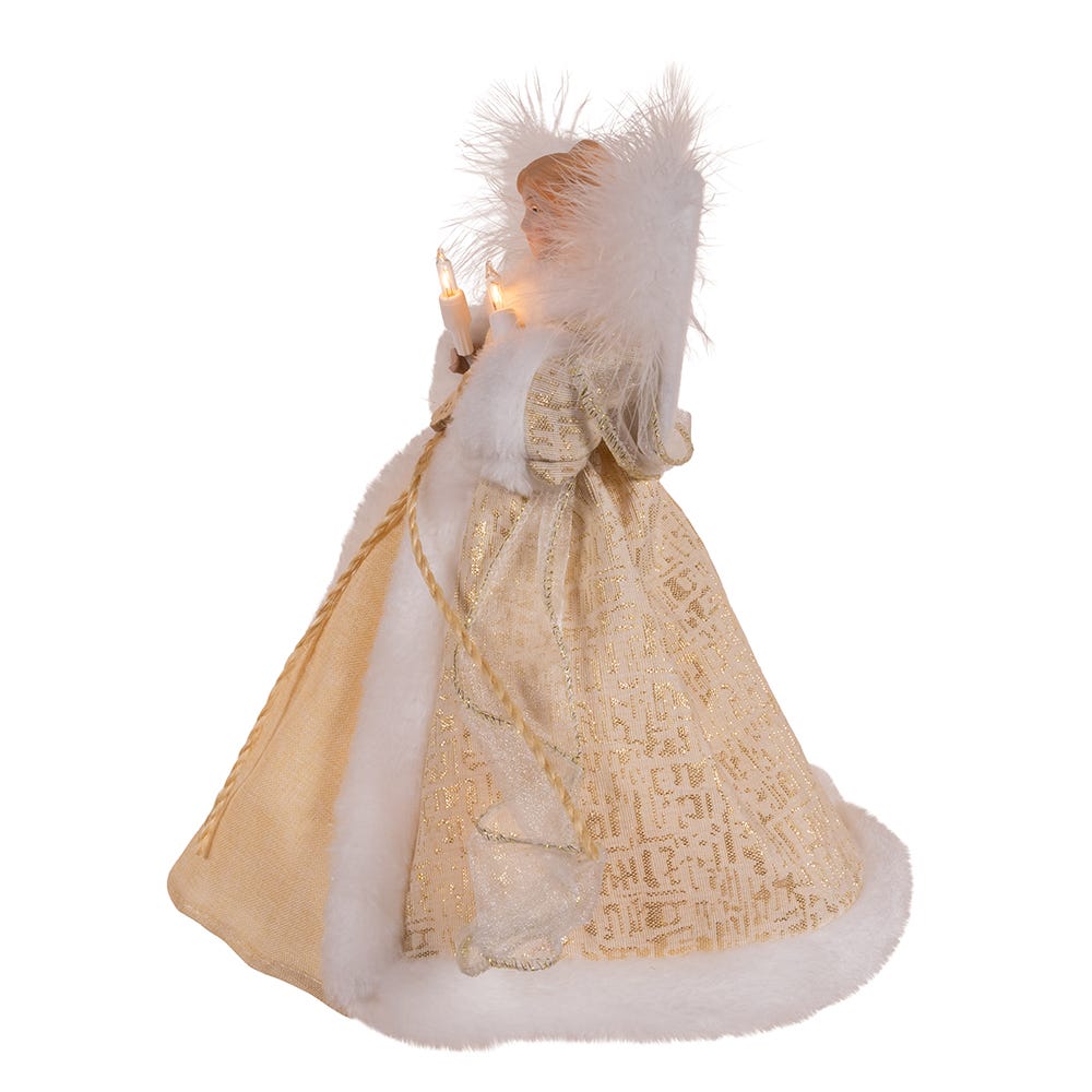 Kurt Adler 10-Inch 10-Light Natural Angel Tree Topper