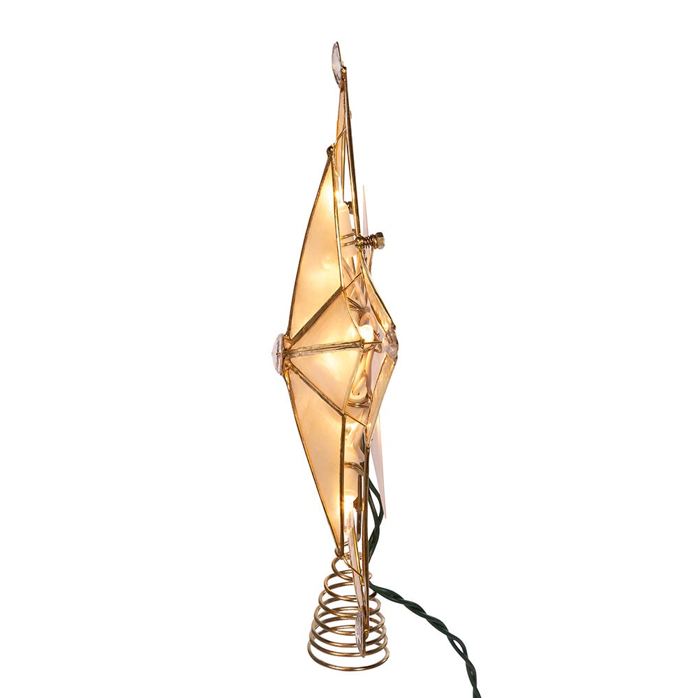 Kurt Adler 10-Inch 5-Point Large Star with Smoke Capiz Treetop