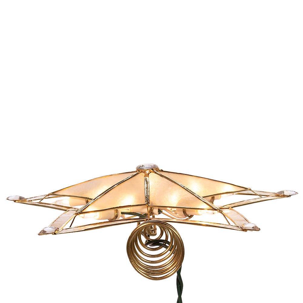 Kurt Adler 10-Inch 5-Point Large Star with Smoke Capiz Treetop