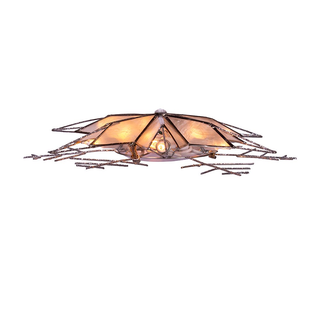 Kurt Adler 10-Light 10-Inch Silver Capiz Wire Snowflake Treetop