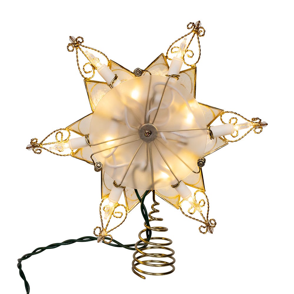 Kurt Adler 10-Light LED Star with Twisted Scroll Accents Tree Topper