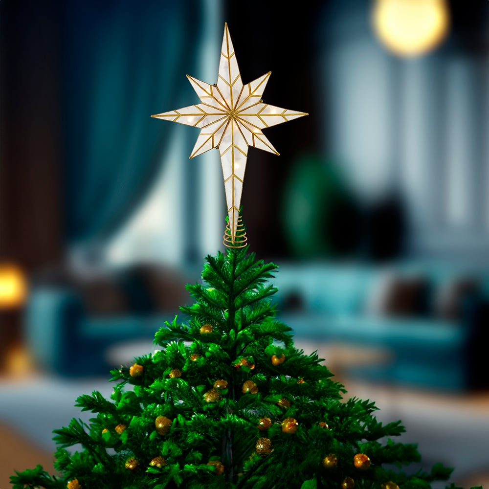 Kurt Adler 16.7-Inch UL 10-Light Bethlehem Star Treetop