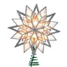Kurt Adler 10-Light 8-Point Silver Glitter Capiz Star Tree Topper